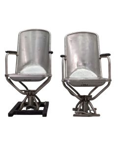 Fauteuil aviateur aluminium d'époque 1950 la paire