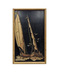 Panneau décoratif orientaliste aux bateaux 
