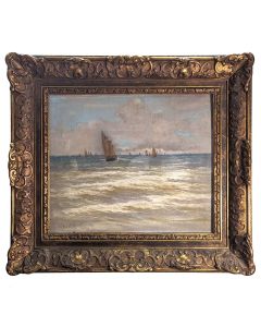 Dessin au pastel illustrations marine aux voiliers fin XIXème