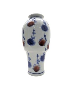 Vase blanc bleu de Chine hauteur 22 cm