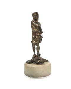 Statuette d'homme au poignard en bronze XIXème