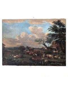 Tableau hollandais XVIIIème scène pastorale