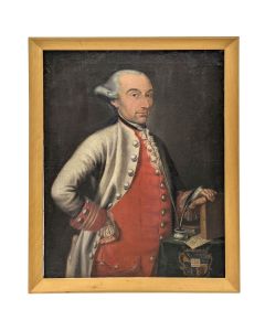 Portrait d'homme aux armoiries  d'époque XVIIIème 