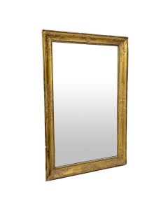 Miroir ancien en bois et stuc doré d'époque restauration