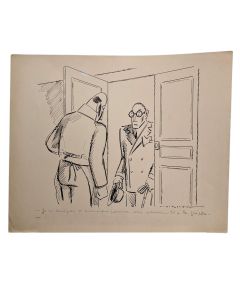 Lucien Roudier Eller Dessin sur papier années 30 