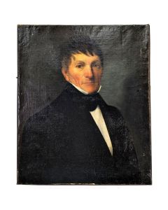 Huile sur toile portrait d'homme de qualité époque XIXème