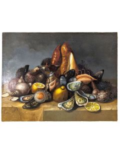 Nature morte aux fruits de mer école Française Philippe Lazare XXème