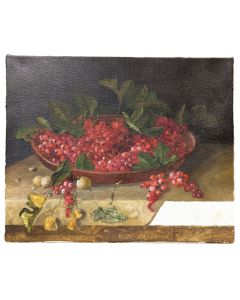 Nature morte aux groseilles école Française Philippe Lazare XXème