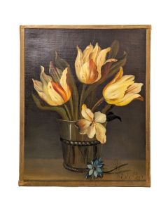 Nature morte aux tulipes école Française Philippe Lazare XXème