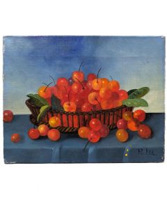 Nature morte aux griottes école Française Philippe Lazare XXème