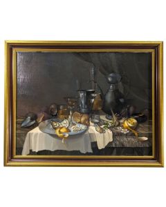 Nature morte banquet fruits de mer école Française Philippe Lazare XXème