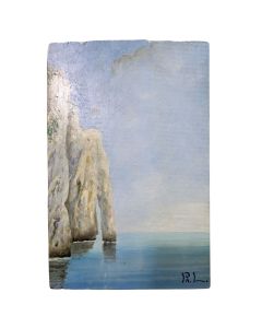 Paysage bord de mer tombants sec école Française Philippe Lazare XXème