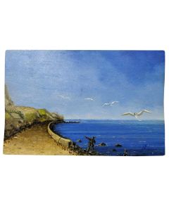 Paysage bord de mer aux mouettes école Française Philippe Lazare XXème