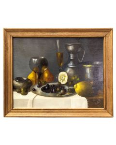 Nature morte aux olives et citron école Française Philippe Lazare 20ème