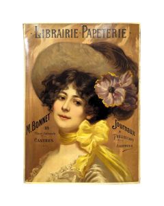 Carton publicitaire Bonnet vers 1900 chromolithographie