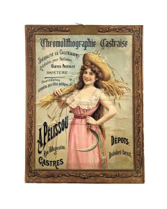 Carton publicitaire ancienne vers 1900 chromolithographie Castraise 