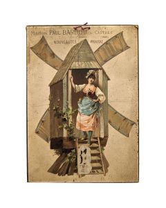 Calendrier publicitaire Maison Paul Bardou ancienne vers 1891 chromolithographie