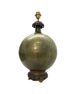 Lampe boule de salon en bronze et verre mordoré