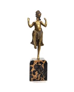 Charlotte Monginot Danseuse en bronze Art déco 1930 sur socle portor