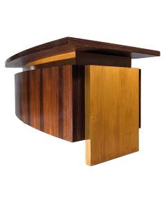 Grand bureau présidentiel style Art déco 1930 d'époque 1950 en palissandre 