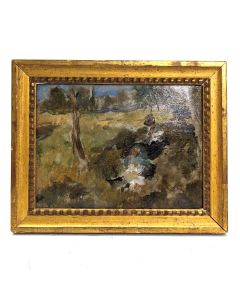  Louis Edouard Garrido huile sur carton scène champêtre 