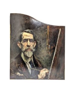 Huile sur panneau Louis Edouard Garrido portrait de son père 