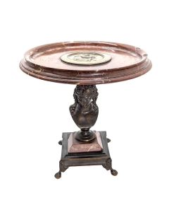 Coupe néo classique en bronze et marbre rouge 