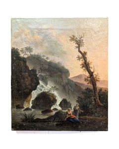 Huile sur toile XVIIIème dans le goût d'Hubert Robert 