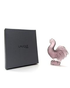 statuette verre dépoli Lalique® France Petit coq 