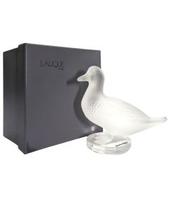 statuette verre dépoli Lalique® France Grand canard 