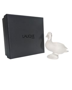 statuette verre dépoli Lalique® France Canard 
