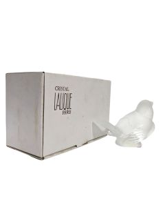 statuette verre dépoli Lalique® France moineau 