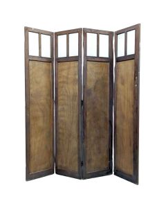 Paravent en bois et vitres 4 volets 1900
