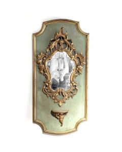 Miroir trumeau d'applique de style Louis XV laqué doré XXème