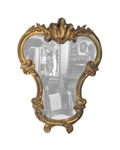 Miroir écusson de style bois doré 1900