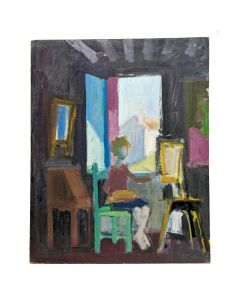 Peinture acrylique époque 20ème Rudolf Kundera école tchèque
