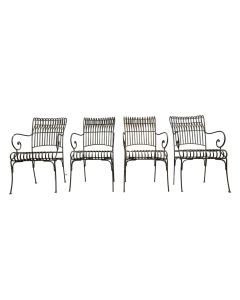 Série de 4 fauteuils de jardin fer forgé