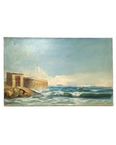 Peinture huile sur toile Marine de François Gautier (1842-1917) 