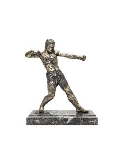 sculpture à l'antique le tireur à l'arc sur socle marbre