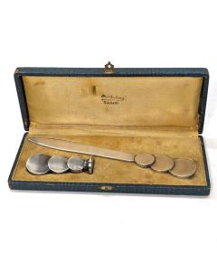 Boite de sceau à cacheter 2 pièces métal argenté 1930