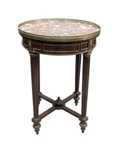 Table Bouillotte XIXème de style Louis XVI acajou et laiton