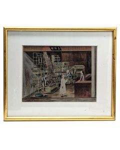 Peinture chinoise XIXème sur papier riz 
