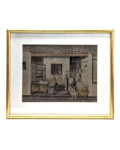 Peinture chinoise XIXème sur papier riz 