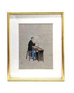 Peinture chinoise XIXème sur papier riz 
