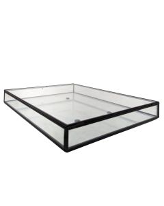 Cadre vitrine en tôle et verre 