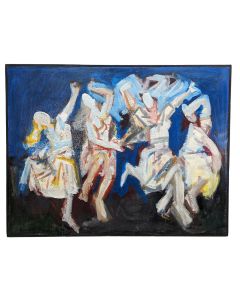 huile sur toile les danses Tchèques XXème Rudolf Kundera école tchèque