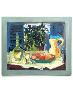 Nature morte huile sur carton par Rudolf Kundera 