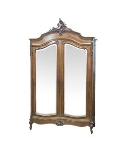 Grande armoire en placage de palissandre galbée sur les cotés 