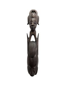 Sculpture anthropomorphe africaine en bois d'ébène 