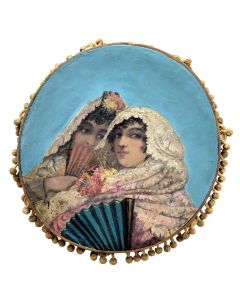 Tambourin aux élégantes époque XIXème 